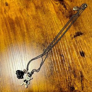 Betsey Johnson teddy bear and car necklace